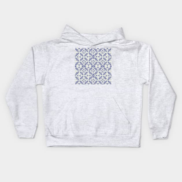 Boho Stiches in Indigo Kids Hoodie by matise